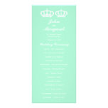 Mint Green Royal Couple Wedding Program Rack Cards
