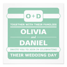 Mint Green Wedding Personalized Invitation