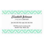 Mint green whimsical zigzag chevron pattern business cards