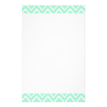 Mint green whimsical zigzag chevron pattern personalized stationery