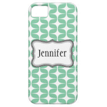 Mint Green & White Trendy pattern, iPhone 5 iPhone 5 Covers