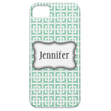 Mint Green & White Trendy pattern, iPhone 5 iPhone 5 Cover