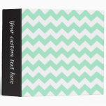 Mint green zig zags zigzag chevron pattern vinyl binder