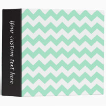 Mint green zig zags zigzag chevron pattern vinyl binder