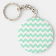 Mint green zig zags zigzag chevron pattern keychain