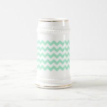 Mint green zig zags zigzag chevron pattern mug