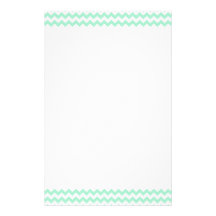 Mint green zig zags zigzag chevron pattern stationery design