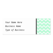 Mint Green Zigzag Stripes. Business Card