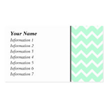 Mint Green Zigzag Stripes. Business Card Template