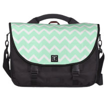 Mint Green Zigzag Stripes. Computer Bag