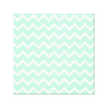 Mint Green Zigzag Stripes. Gallery Wrapped Canvas