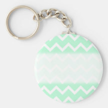 Mint Green Zigzag Stripes. Key Chains
