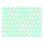 Mint Green Zigzag Stripes. Postcard