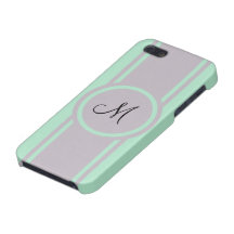Mint Grey Stripe Custom Iphone 5 Case