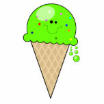 mint kawaii ice cream cone character cut out