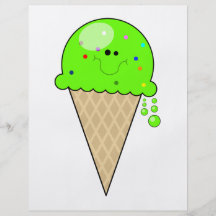 mint kawaii ice cream cone character full colour flyer