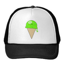 mint kawaii ice cream cone character mesh hat