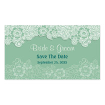 Mint Lace - Save the Date Business Card Template