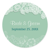 Mint Lace - Save the Date Sticker