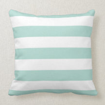 Mint Wide Stripe Pillows