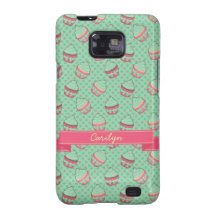 Minty Cupcake Pattern with Ribbon Samsung Galaxy S2 Case