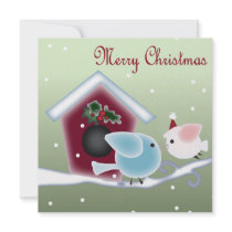 Minty Green Christmas  dinner party invitation