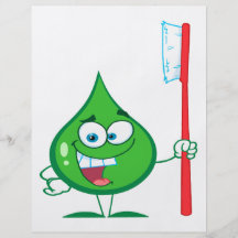 Minty Green Toothpaste Character toothbrush Full Color Flyer