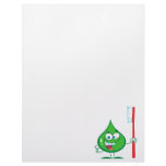 Minty Green Toothpaste Character toothbrush Customized Letterhead
