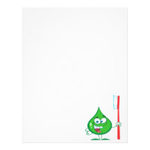 Minty Green Toothpaste Character toothbrush Customized Letterhead