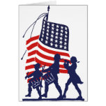 Minute Men and American Flag Card