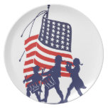 Minute Men and American Flag Dinner Plates