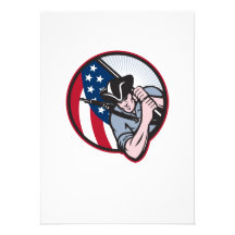 Minuteman américain de patriote avec le drapeau invitations