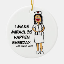 Miracle Nurse Cartoon Ornament