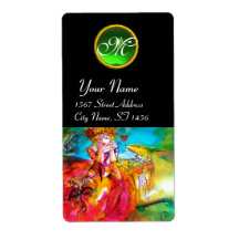 MIRANDOLINA  / Venetian Carnival Masks Personalised Shipping Label