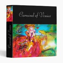 MIRANDOLINA ,Venetian Carnival Masks Vinyl Binders