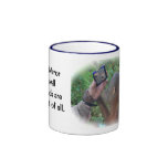 Miroir, miroir sur le visage mignon de mur tasse à café