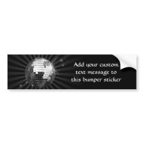 Mirror Disco Ball on Black Bumper Sticker