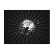 Mirror Disco Ball on Black Postcard