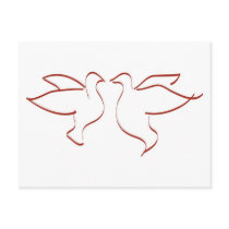 Mirror Image Doves Clipart Postcard
