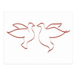 Mirror Image Doves Clipart Postcard