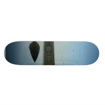 Mirror Lake With Stone In Water Skateboard Deck