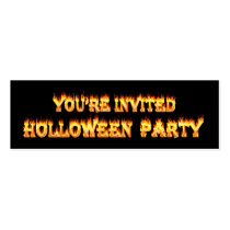 Mis Spelled Holloween Party Invitations in fire Business Cards