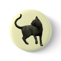 Mischievous Black Cat Button