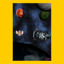 Mise sur orbite autour de la planète affiches