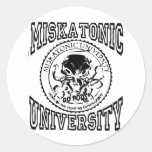 miskatonic round sticker