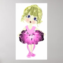 Miss Cutie Blue Eyes Ballerina Poster