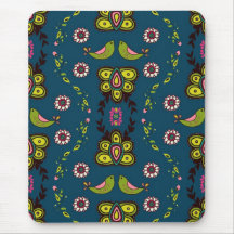 Miss Modd Love Birds Mouse Pad in Navy