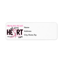Miss With All My Heart Mom and Aunt Breast Cancer Custom Return Address Labels