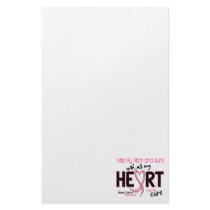 Miss With All My Heart Mom and Aunt Breast Cancer Stationery Paper