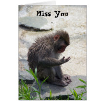 Miss You Monkey Card